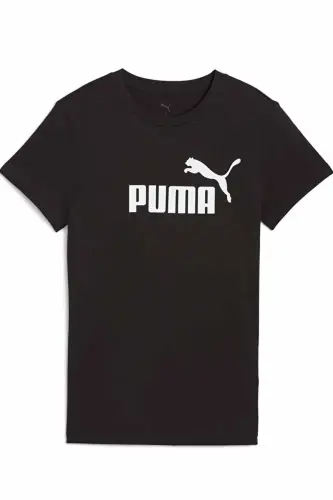 Kadın Siyah Pamuklu Tişört - Logo Baskılı Kısa Kollu Spor T-Shirt-Siyah - 3