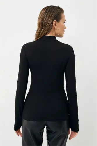 Kadın Siyah Parmak Detaylı Body 2'li Paket - 7