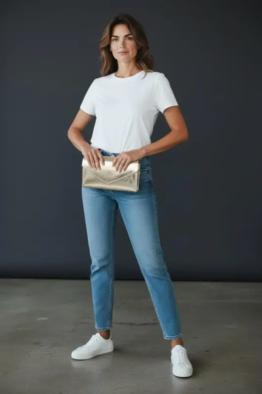 Kadın Siyah Rengi Portföy Çanta Zincirli-Altın - 4