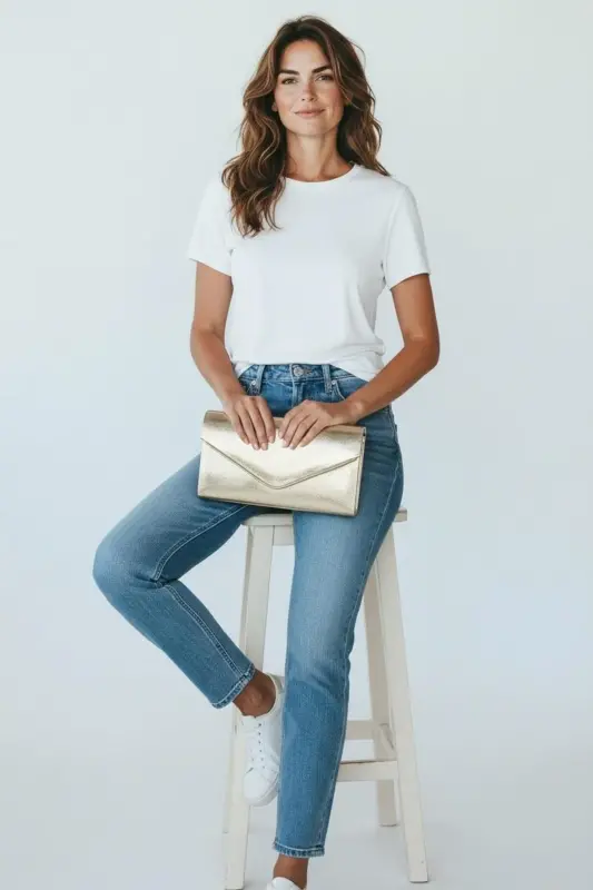 Kadın Siyah Rengi Portföy Çanta Zincirli-Altın - 5