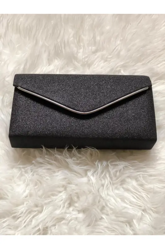 Kadın Siyah Rengi Portföy Simli Çanta-SİMLİ SİYAH - 2