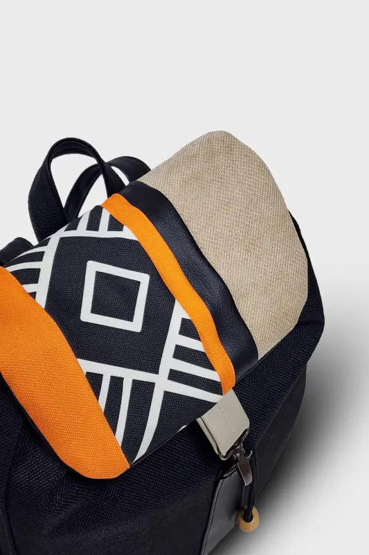 Kadın Siyah Sırt Çantası-SiyahAztek2 - 3