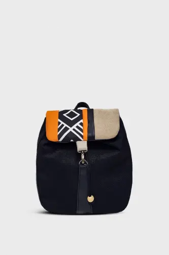 Kadın Siyah Sırt Çantası-SiyahAztek2 - 1