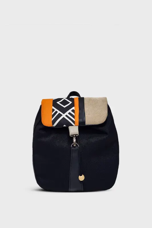 Kadın Siyah Sırt Çantası-SiyahAztek2 - AYŞE TEYZE'NIN ÇANTALARI