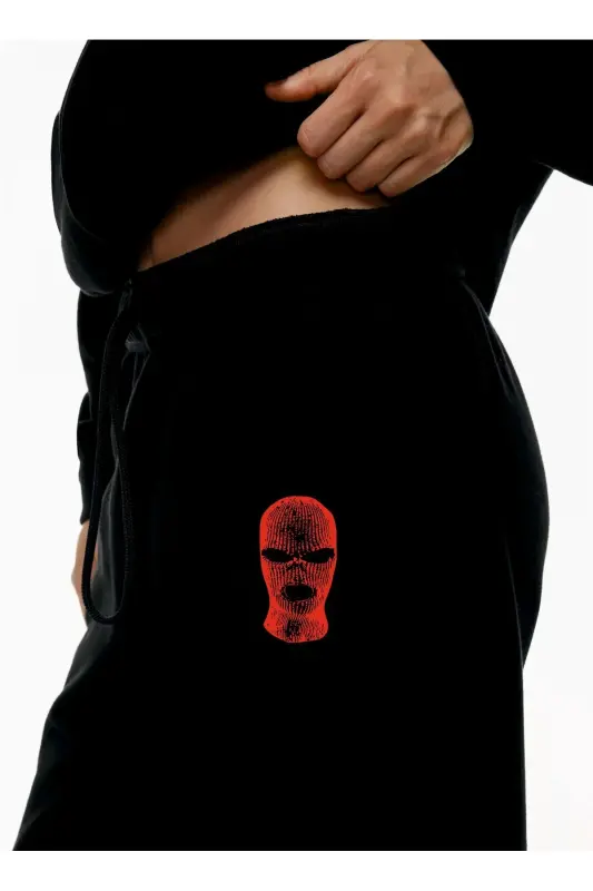Kadın Siyah Yüksek Belli Jogger Eşofman Altı-blackmask - 2