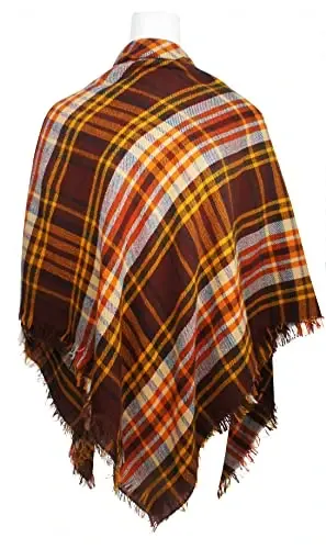 VIVIAN & VINCENT Plaid Fall Winter Blanket Scarf for Women | Oversized square wrap, soft tartan styling, cozy layering, shawl or poncho wear, seasonal gifts - 2