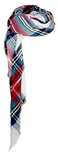 VIVIAN & VINCENT Plaid Fall Winter Blanket Scarf for Women | Oversized square wrap, soft tartan styling, cozy layering, shawl or poncho wear, seasonal gifts - 5