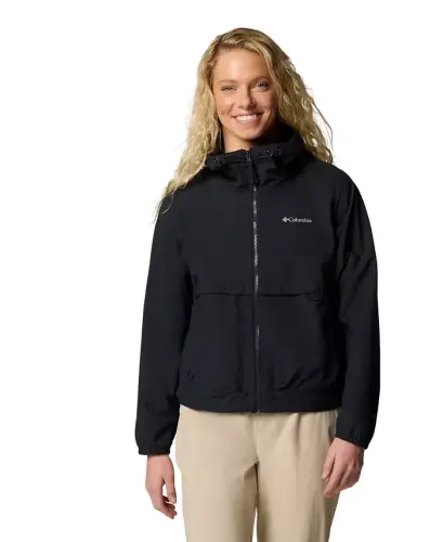 Women's Spire Valley Windbreaker Jacket-Black 