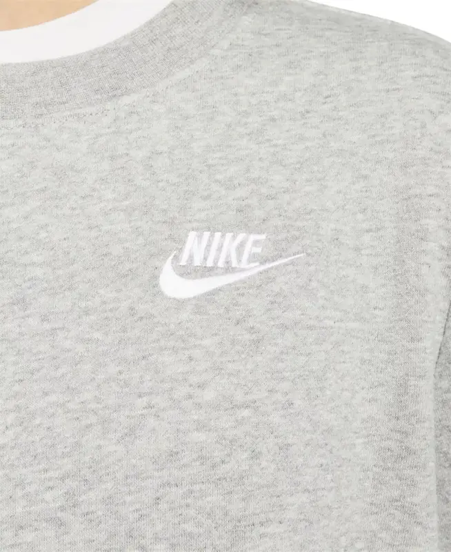 Women's Sportswear Club Fleece Crewneck Sweatshirt - Dark Grey Heather/white - 4