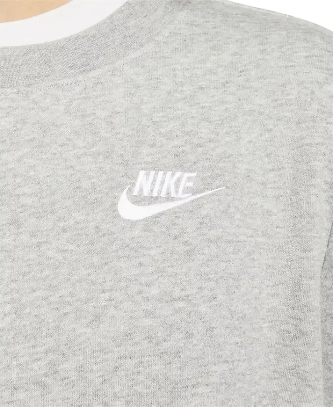 Women's Sportswear Club Fleece Crewneck Sweatshirt - Dark Grey Heather/white - 4