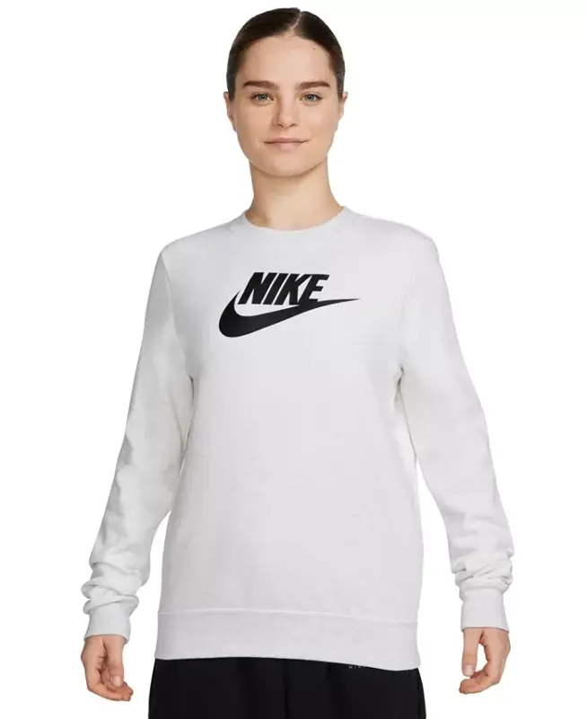 Women's Sportswear Club Fleece Logo Sweatshirt -Birch Heather/black - 1