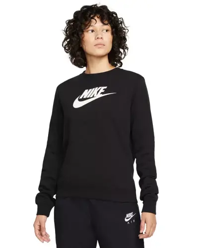Women's Sportswear Club Fleece Logo Sweatshirt - Black/white 