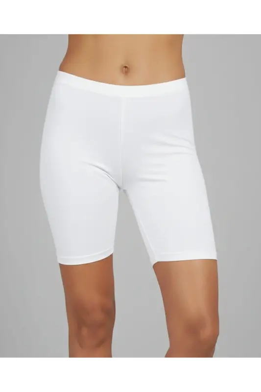 Kadın Sporcu Şort Tayt LD0033-Beyaz - LORADREAM