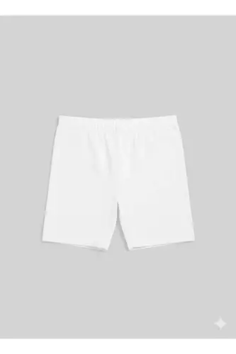 Kadın Sporcu Şort Tayt LD0033-Beyaz - 3