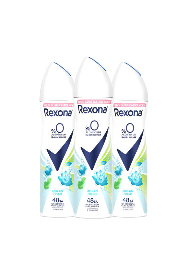 Kadın Sprey Deodorant Ocean Fresh %0 Alüminyum 48 Saat Ter Kokusuna Karşı Koruma 150 Ml X3 - 9