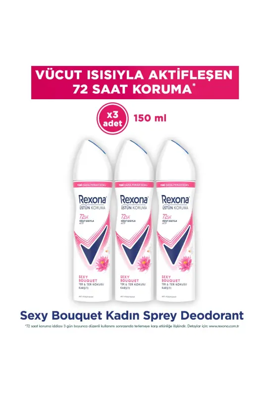 Kadın Sprey Deodorant Sexy Bouquet 150 ml X3 - REXONA
