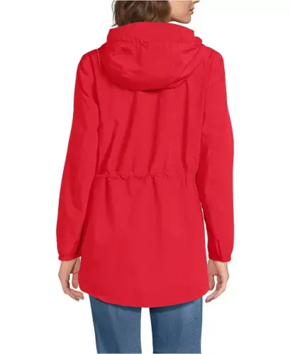Women's Squall Packable Waterproof Raincoat - Compass red/cherries - LANDS' END (1)