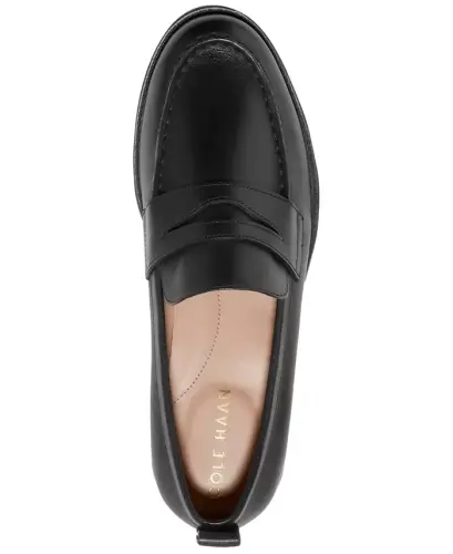 Women's Stassi Penny Loafers - Black Leather - 4