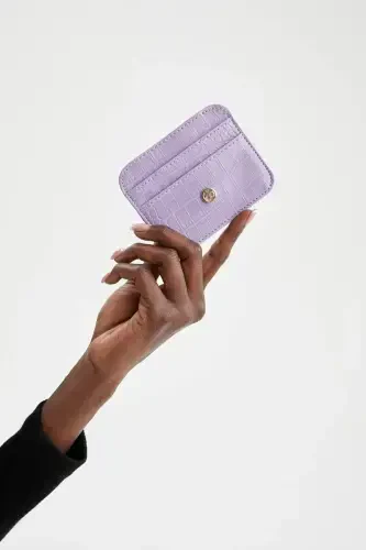 Kadın Suni Deri Croco Kartlık W2526AZNS-Mor - DEFACTO (1)