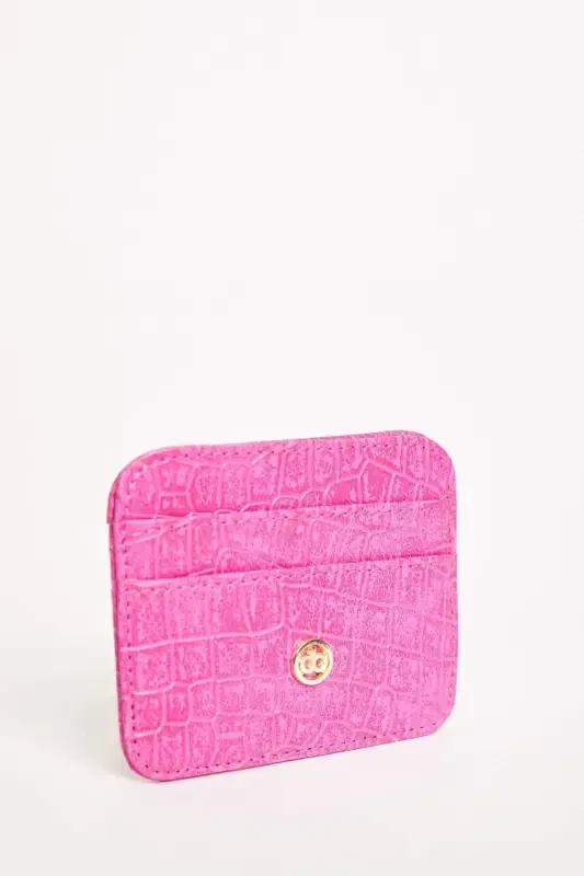 Kadın Suni Deri Croco Kartlık W2526AZNS-Pembe - 3
