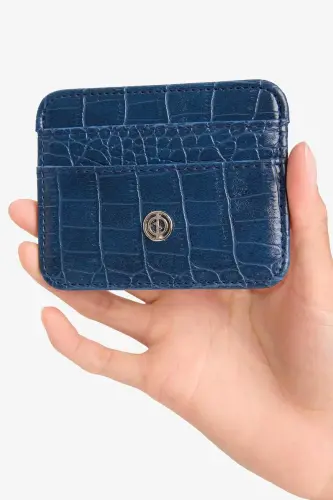Kadın Suni Deri Croco Kartlık W2526AZNS - Lacivert-NV2 - DEFACTO (1)