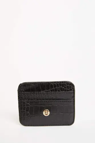 Kadın Suni Deri Croco Kartlık W2526AZNS - Siyah-BK27 - 1
