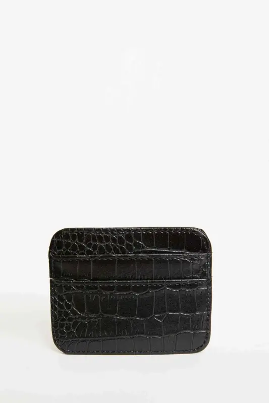 Kadın Suni Deri Croco Kartlık W2526AZNS - Siyah-BK27 - 4