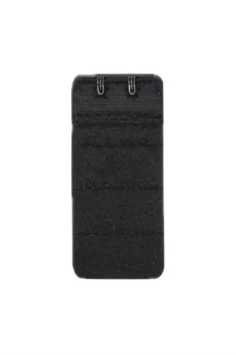 Kadın Sütyen Uzatma Agrafı 2 Kancalı Kopça Siyah 3'lü Paket - 4