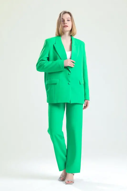 Kadın Takım Elbise Ceket Ve Pantolon | TK34239 A.Yeşil-A.yeşil - 2