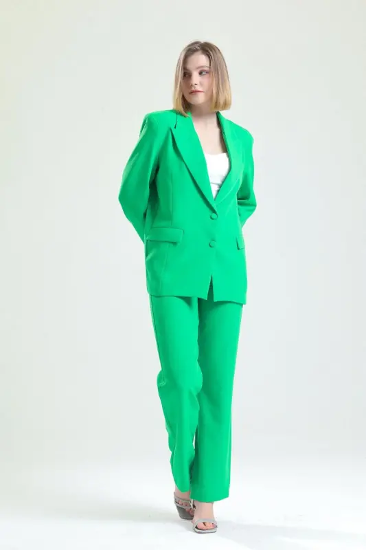 Kadın Takım Elbise Ceket Ve Pantolon | TK34239 A.Yeşil-A.yeşil - SENSE
