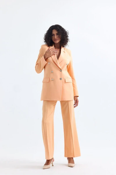 Kadın Takım Elbise Ceket Ve Pantolon | TK34239 Somon-Somon - 3