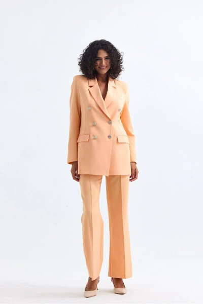 Kadın Takım Elbise Ceket Ve Pantolon | TK34239 Somon-Somon - 6
