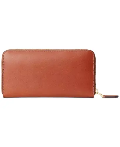 Women's Full-Grain Leather Large Zip Continental Wallet-Lauren Tan - LAUREN RALPH LAUREN (1)