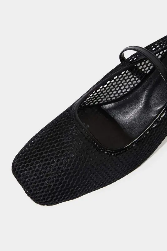 Kadın Tek Bantlı Yüksek Taban Topuklu Ayakkabı-Siyah - 5