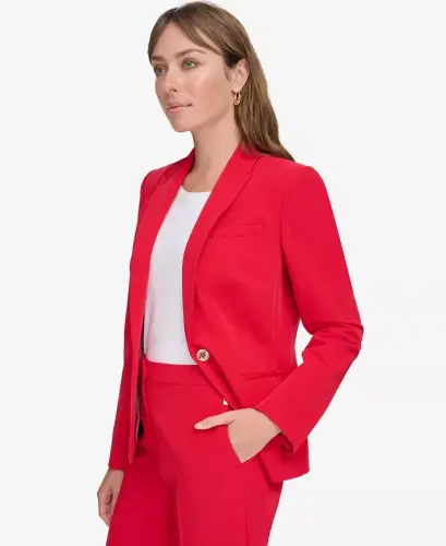 Women’s One-Button Blazer-Scarlet - TOMMY HILFIGER (1)