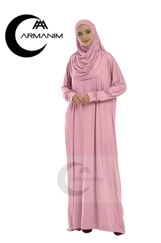 Kdın Tek Parça Namaz ve Ümre Elbisesi - AÇIK PEMBE - 1