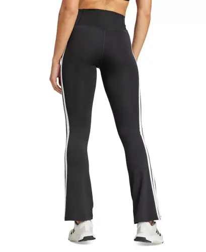 Women's Optime Essentials 3 Stripes Flared Leggings - Black/white - 2