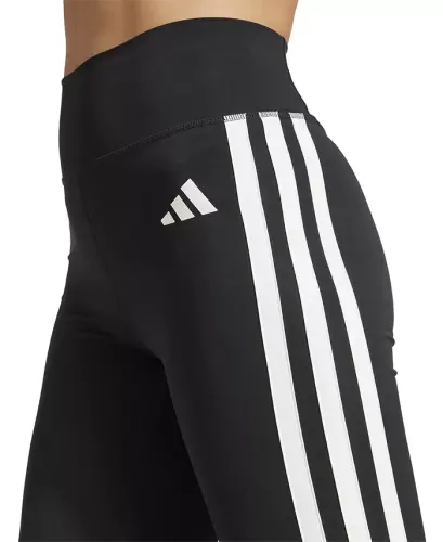 Women's Optime Essentials 3 Stripes Flared Leggings - Black/white - 4