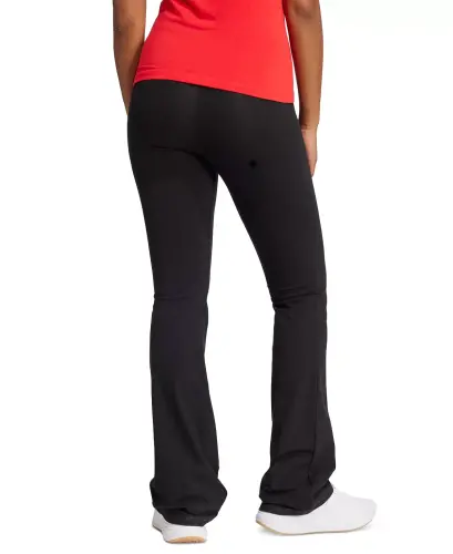 Women's Essentials Small Logo Flared Leggings-Black/White - 3