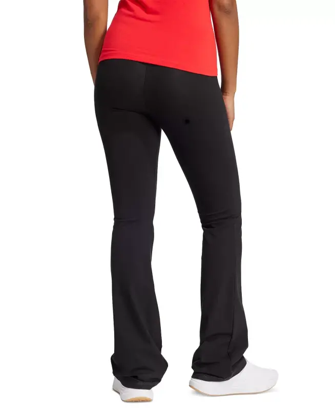 Women's Essentials Small Logo Flared Leggings-Black/White - 3