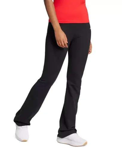 Women's Essentials Small Logo Flared Leggings-Black/White - ADIDAS (1)