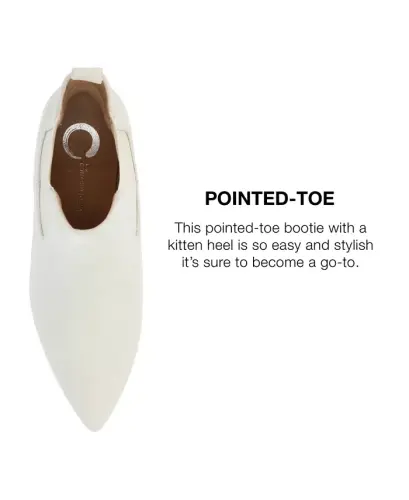 Women's Tenlee Pointed Toe Kitten Heel Dress Booties - Ivory - 8