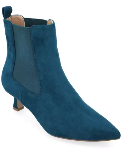 Women's Tenlee Pointed Toe Kitten Heel Dress Booties - Blue 