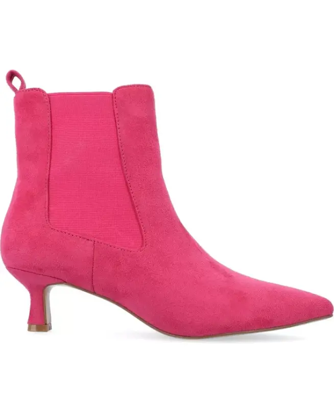 Women's Tenlee Pointed Toe Kitten Heel Dress Booties - Fuchsia - 2