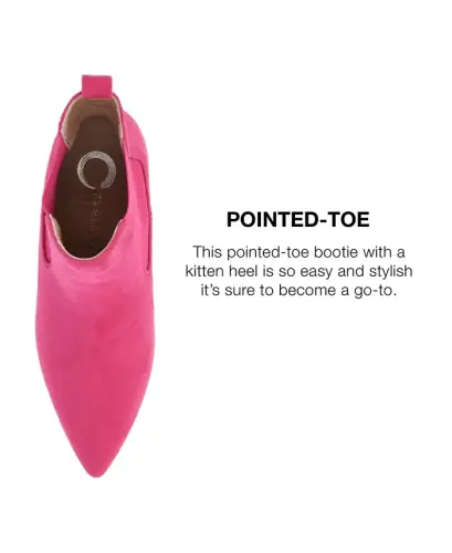 Women's Tenlee Pointed Toe Kitten Heel Dress Booties - Fuchsia - 8