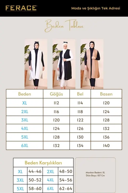 Kadin Tesettur Giyim Buyuk Beden Yazlik Anne Yelek Kahverengi - Kahverengi - 2