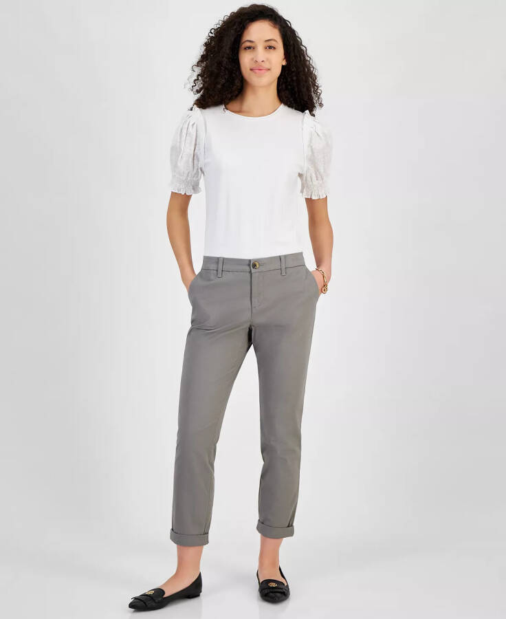 Kadın TH Flex Hampton Bilekli Chino Düz Paça Pantolon, Modazone Nickel İçin Oluşturuldu - 1