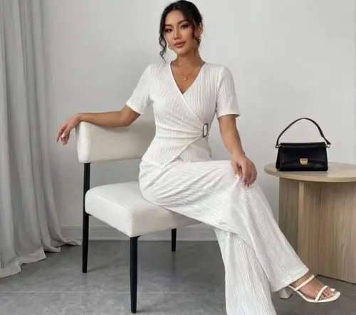 Kadın Toka Detaylı Kruvaze Takım - 1