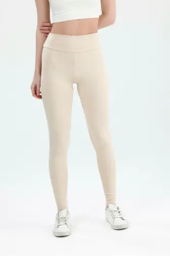 Kadın Toparlayıcı Yüksek Bel Bej Tayt-Bej - 3