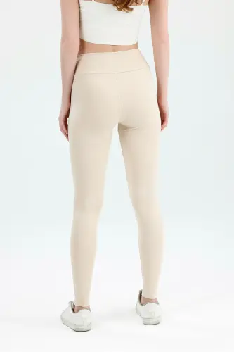 Kadın Toparlayıcı Yüksek Bel Bej Tayt-Bej - 8